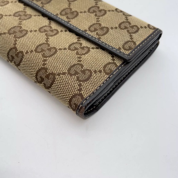 Authentic Gucci GG Canvas Double Hook Beige Long Wallet W/Box - Picture 8 of 16